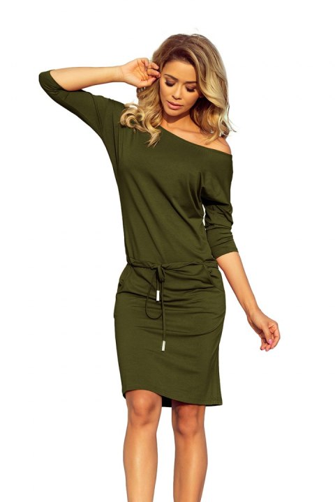 Sukienka sportowa z kieszonkami - wiskoza KHAKI Sukienka sportowa z kieszonkami - wiskoza KHAKI