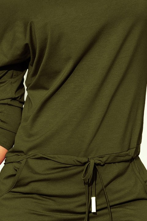 Sukienka sportowa z kieszonkami - wiskoza KHAKI Sukienka sportowa z kieszonkami - wiskoza KHAKI